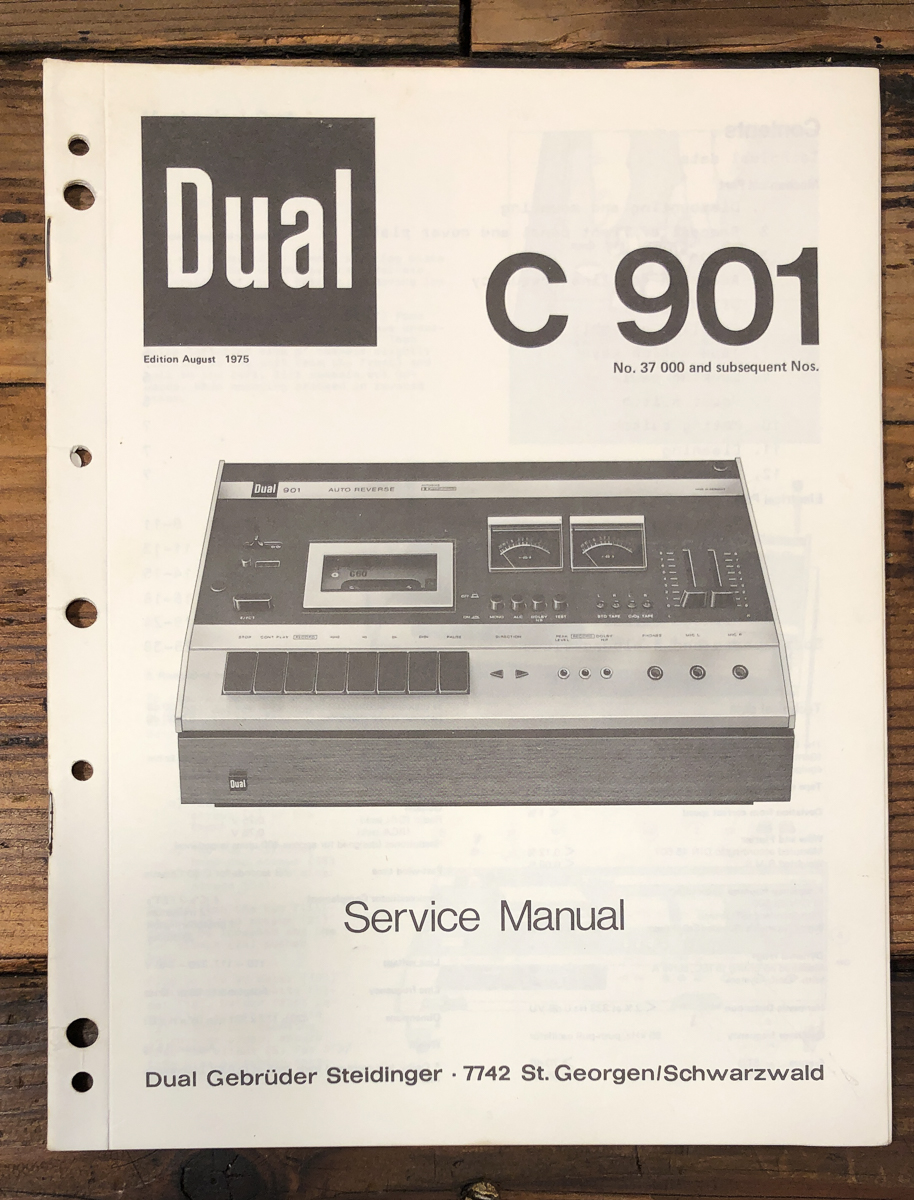 Dual Model C 901 Cassette Service Manual *Original*
