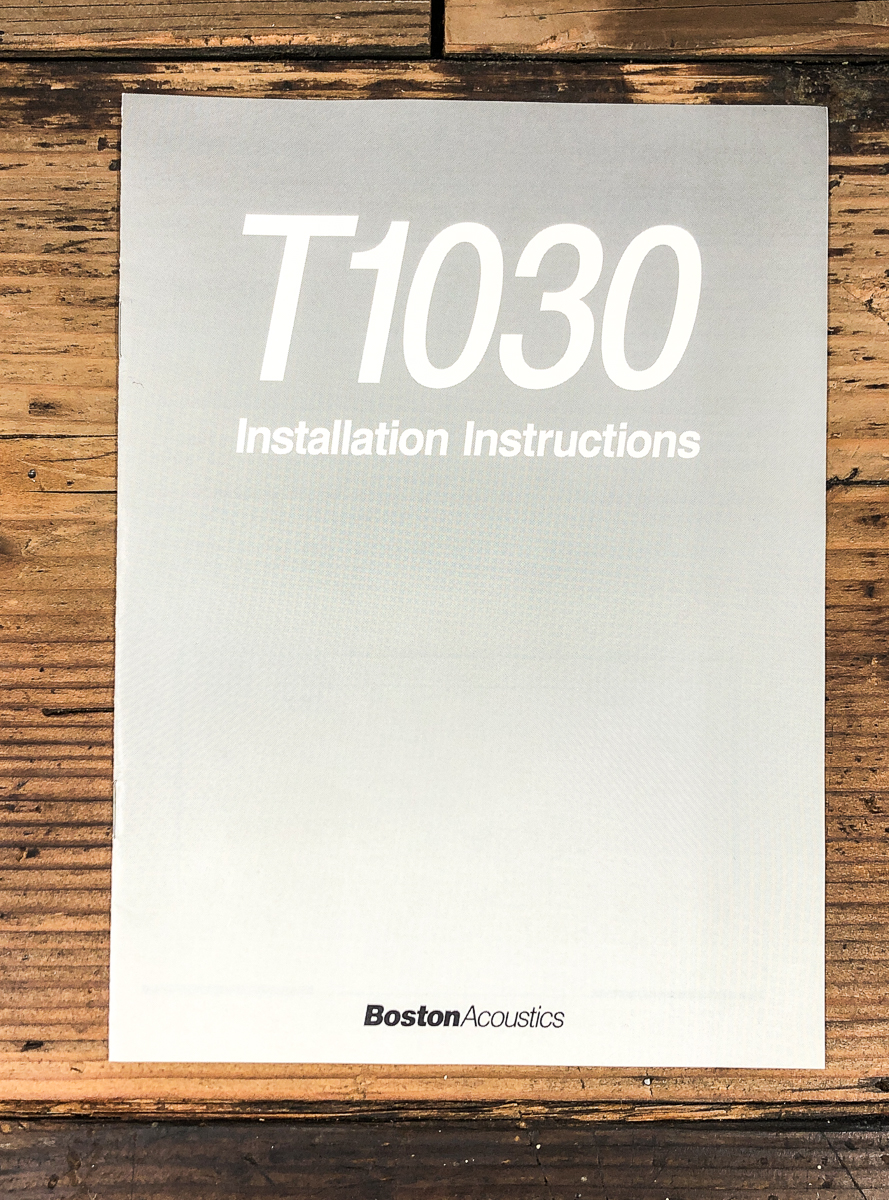 Boston Acoustics T1030 T-1030 Speaker Owners / User Manual *Original*