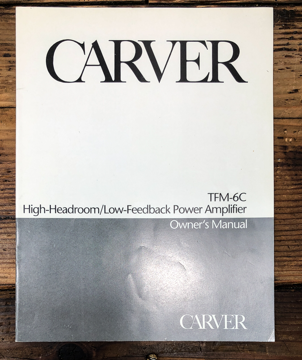Carver TFM-6C Amplifier Owners / User Manual *Original*