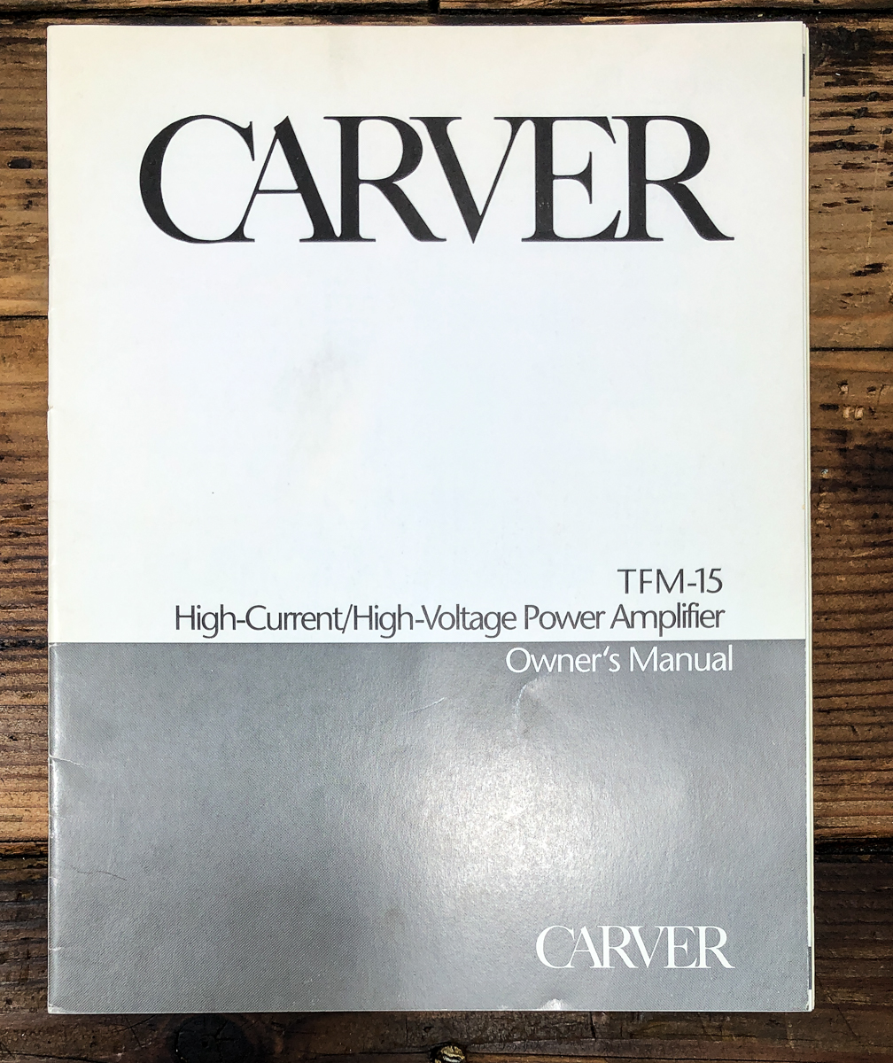 Carver TFM-15 Amplifier Owners / User Manual *Original*