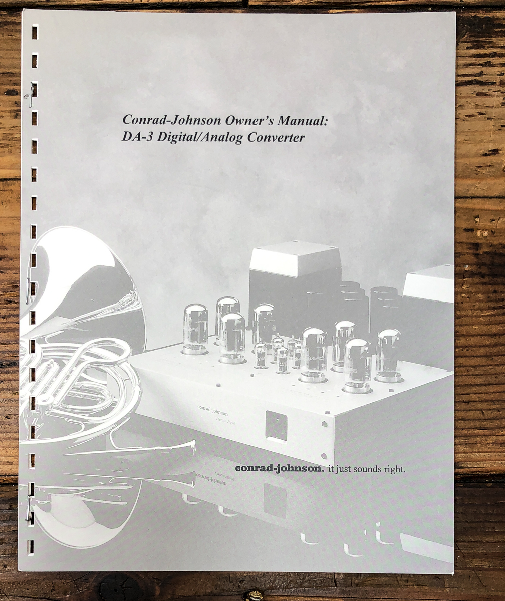Conrad Johnson DA-3 DAC Owners / User Manual *Original*