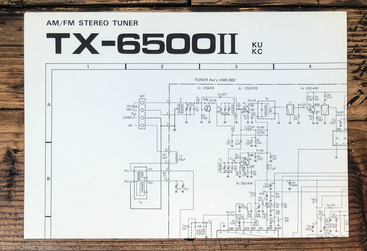 Pioneer TX-6500 MK2 KU KC Tuner Fold Out Schematic *Original*