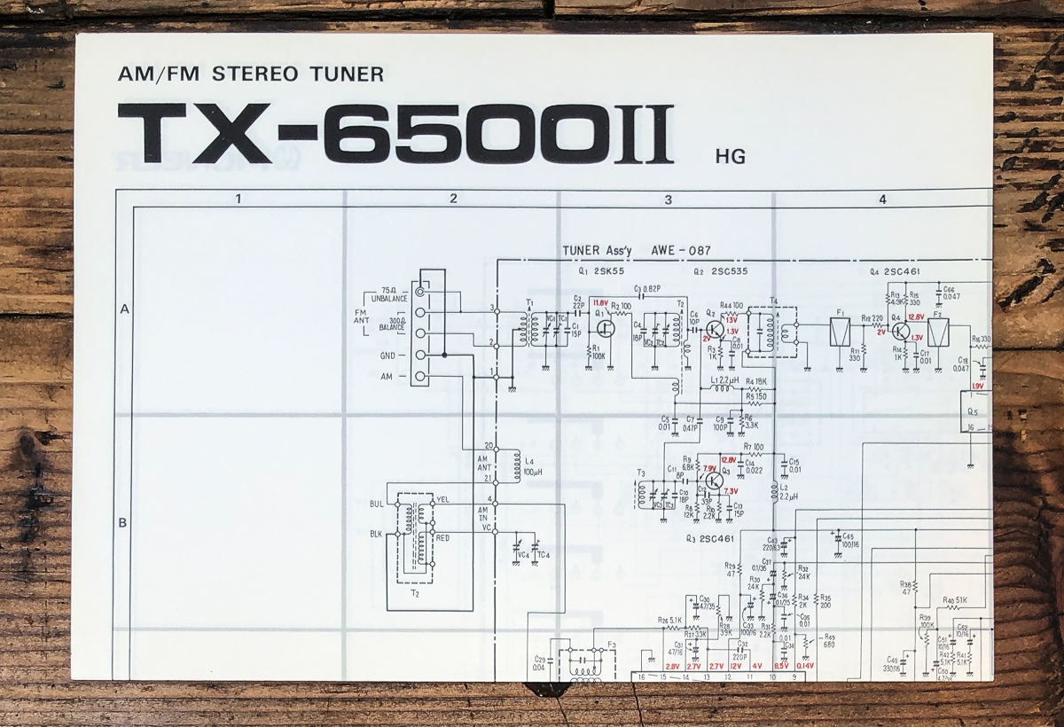 Pioneer TX-6500 MK2 HG Tuner Fold Out Schematic *Original*