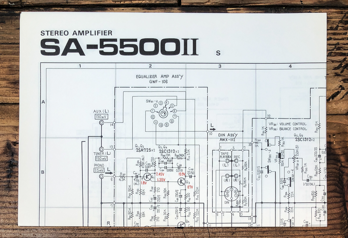 Pioneer SA-5500 MK2 S Amplifier Fold Out Schematic *Original*