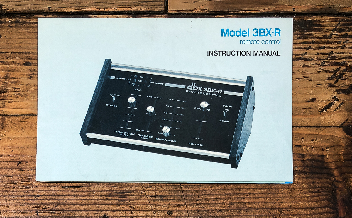 DBX Model 3BX-R Remote Control Owners / User Manual *Original*