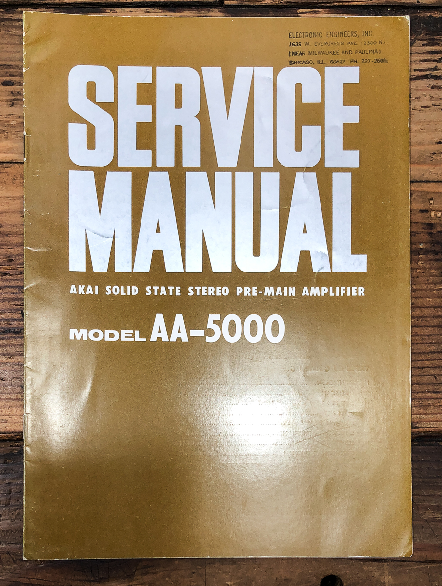 Akai AA-5000 Preamp / Preamplifier Service Manual *Original*
